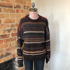 Vintage Intarsia Knit Sweater